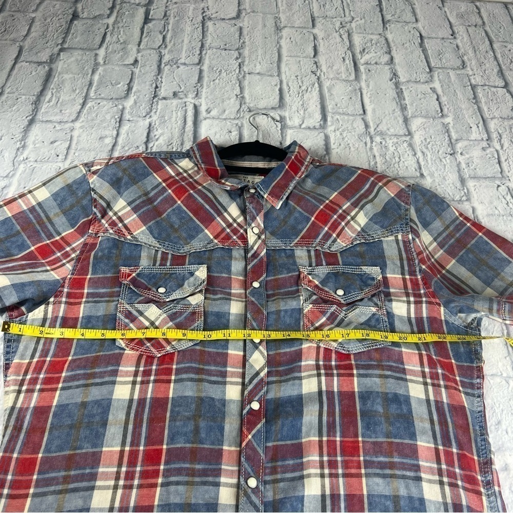 BKE vintage 1967 tailored fit, XXL, plaid pearl snap shirt - Picture 10 of 12